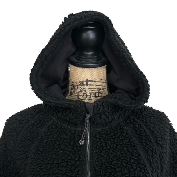 Lululemon Scuba Oversized Sherpa 1/2 Zip Pullover Black Hooded Size XS/Small - Picture 8 of 9